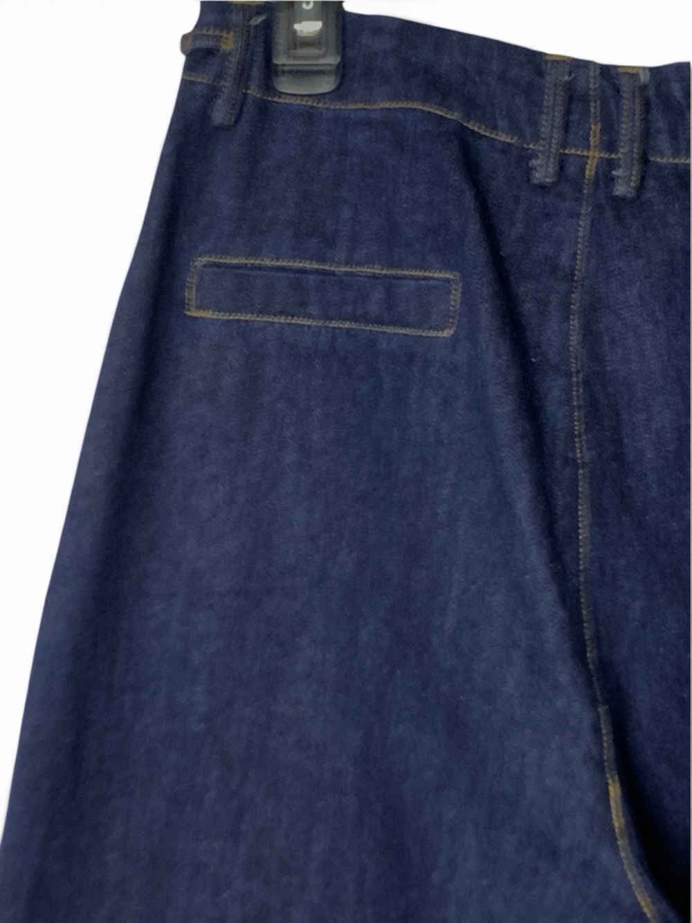 Free Market Jeans Womens M Dark Wash Super Wide Leg High Rise Gold Chain Denim - Picture 12 of 15